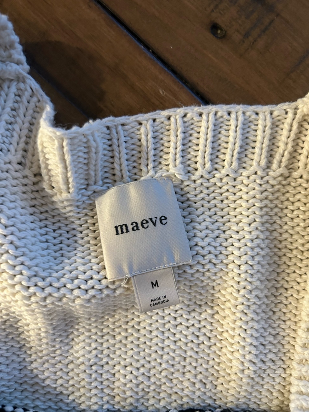 Anthropologie Maeve Catch of the Day Viral Linen Preppy Sweater M - Picture 9 of 15
